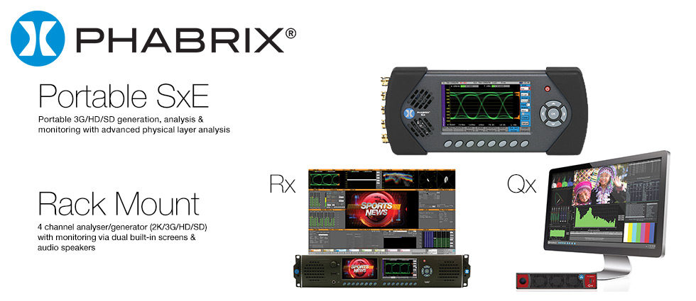 Phabrix Portable and Rackmount Waveform Vectorscopes