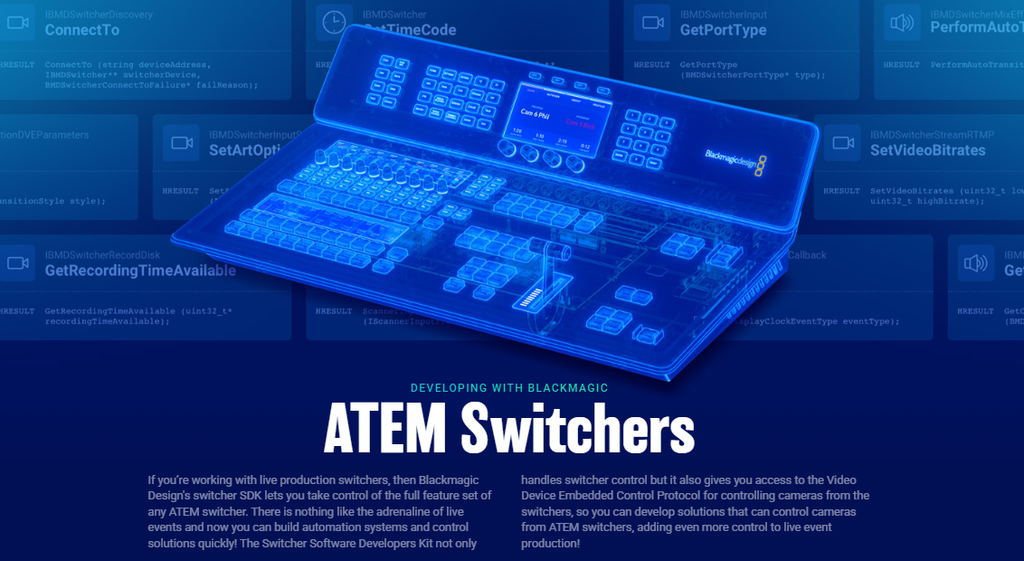 Black Magic Designs Atem video production switchers in canada with vidcom